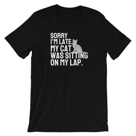 SORRY I'M LATE, MY CAT WAS SITTING ON MY LAP T-Shirt
